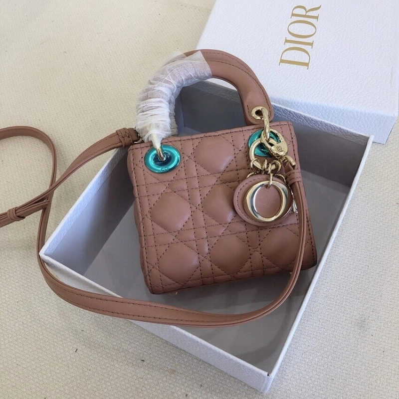 Removable Christian Dior Micro Lady Dior Bag Pink Cannage Lambskin - Image 7