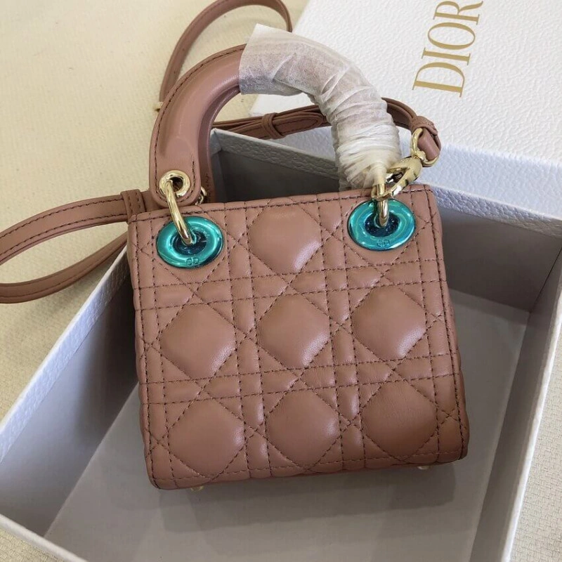 Removable Christian Dior Micro Lady Dior Bag Pink Cannage Lambskin - Image 8