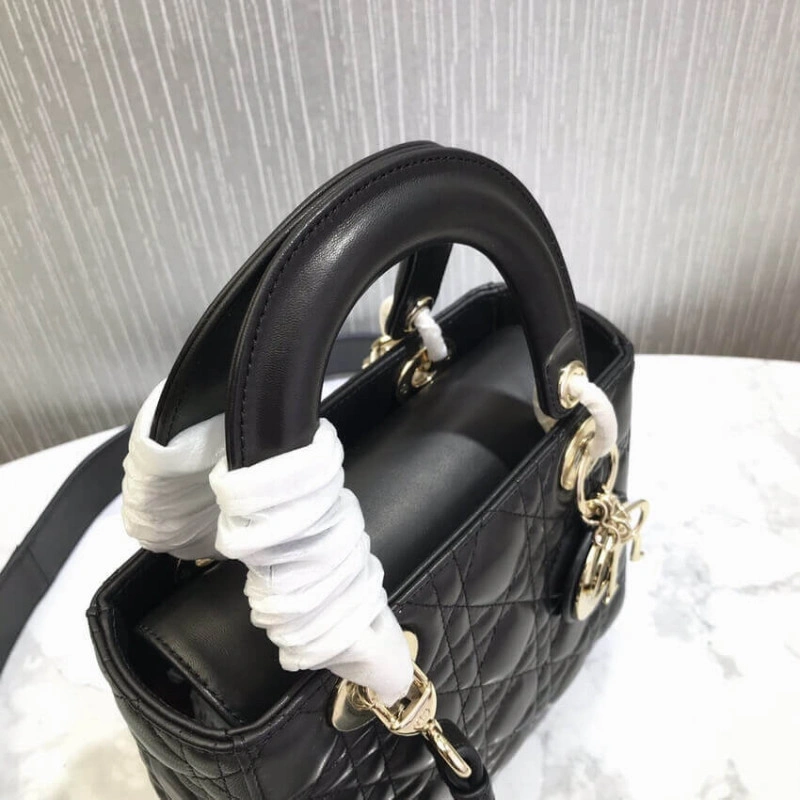 Wide, adj Christian Dior My Lady Dior Bag Black Cannage Lambskin - Image 10