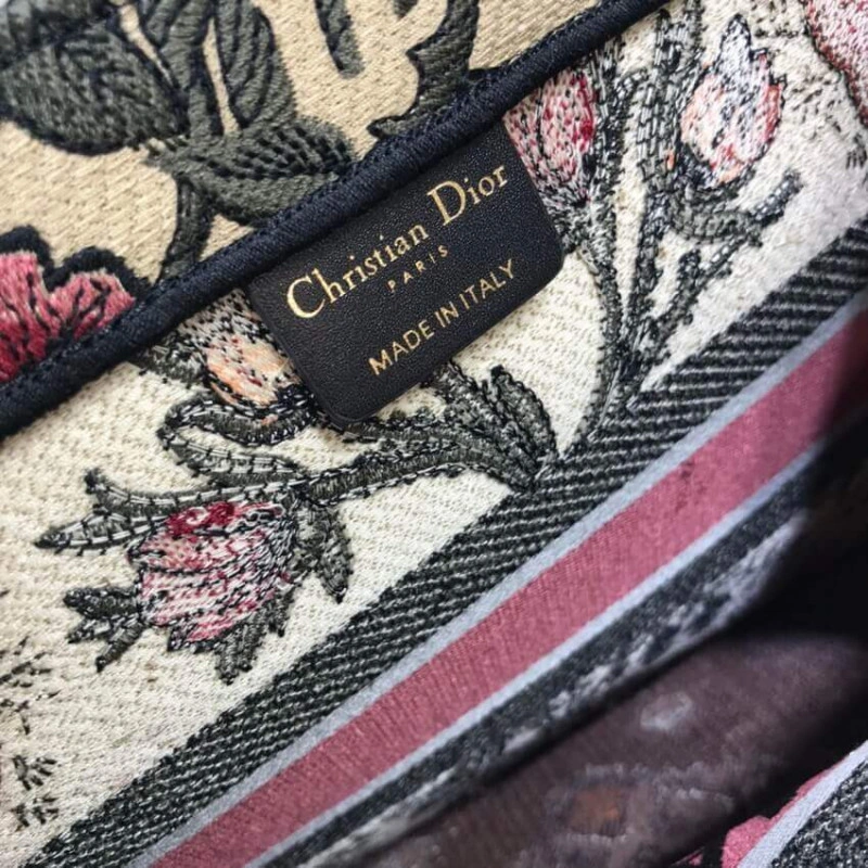 The Dior B Christian Dior Small Book Tote Broderie Flowers Multicolore - Image 9