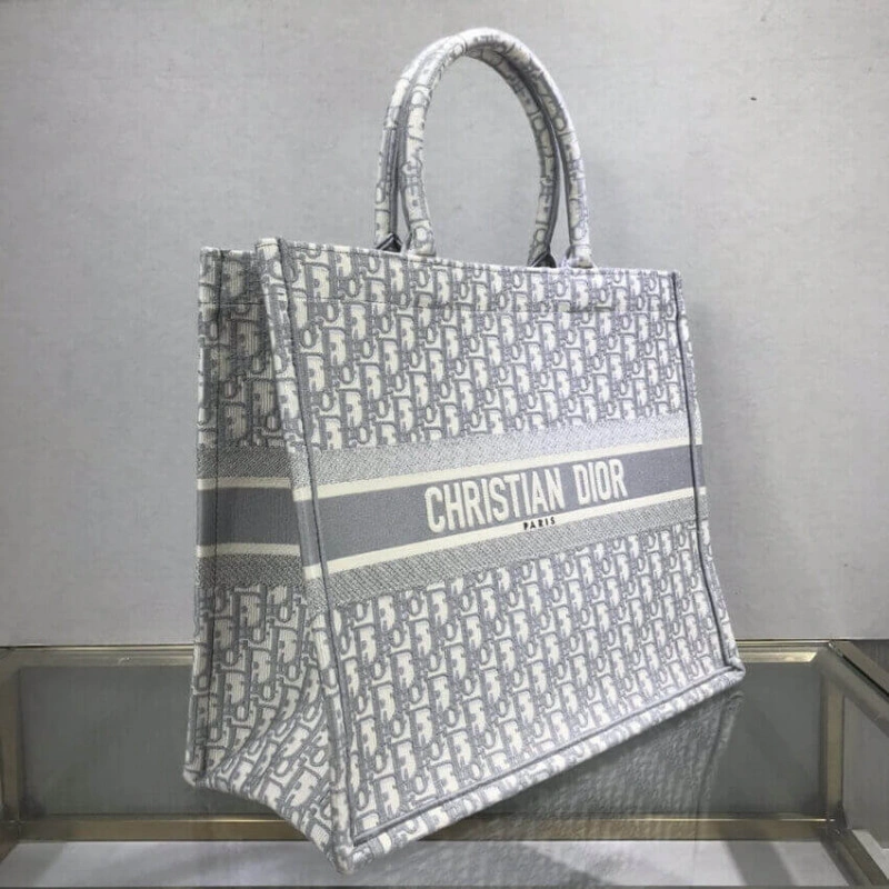 The Dior B Dior Book Tote Grey Oblique Embroidery - Image 6