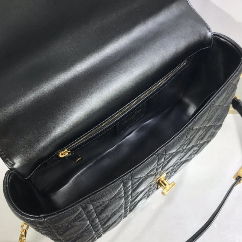 28 x 17 x Dior Large Caro Bag Black Supple Cannage Calfskin - Image 12