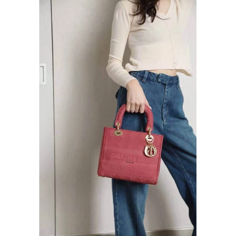 The Lady D Dior Medium Lady D-Lite Bag Mallow Rose Cannage Embroidered - Image 5