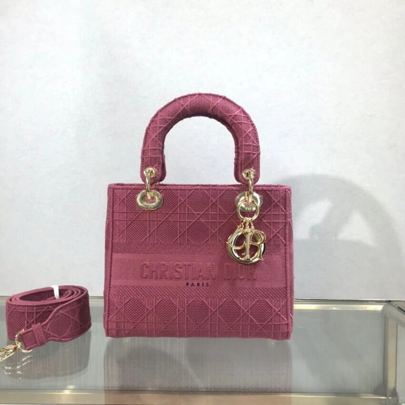 The Lady D Dior Medium Lady D-Lite Bag Mallow Rose Cannage Embroidered - Image 6
