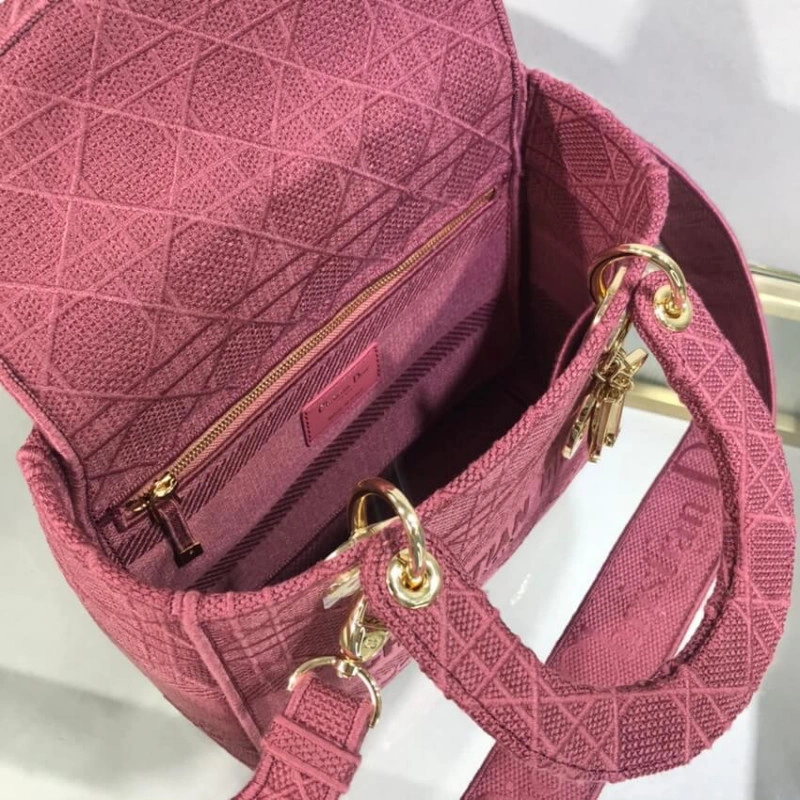 The Lady D Dior Medium Lady D-Lite Bag Mallow Rose Cannage Embroidered - Image 13