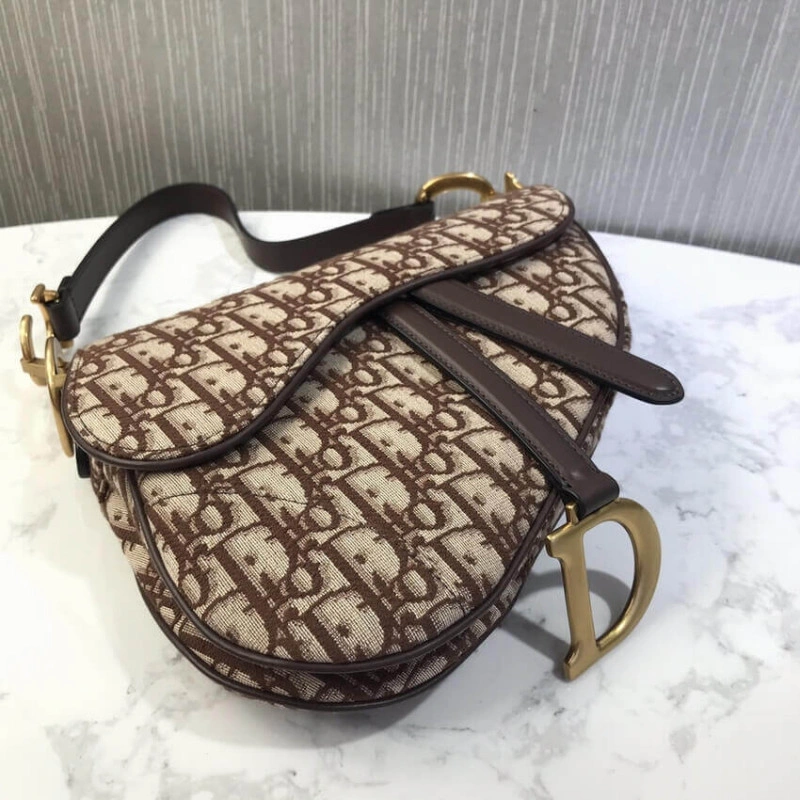 Magnetic Dior Saddle Bag Burgundy Oblique Jacquard - Image 8