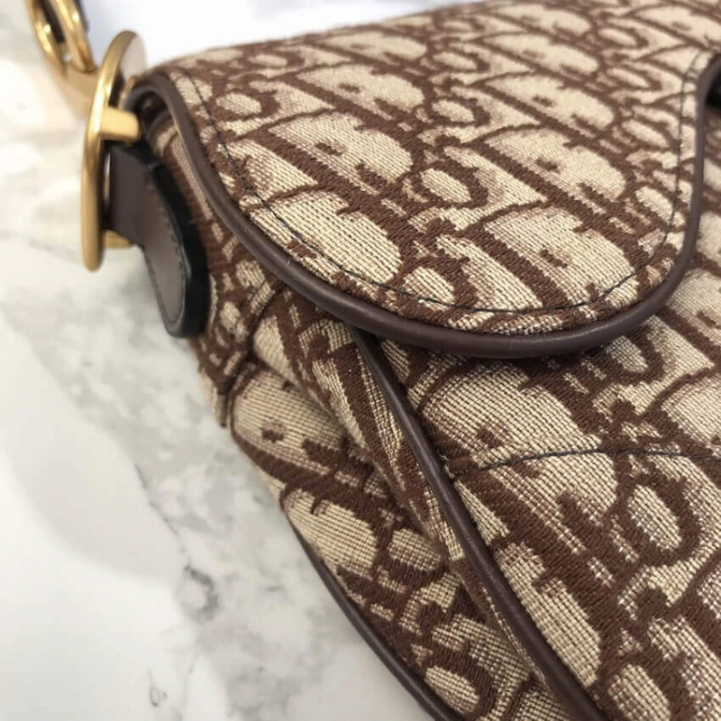 Magnetic Dior Saddle Bag Burgundy Oblique Jacquard - Image 9