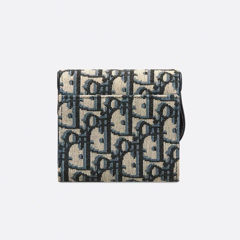 Dior Saddle Lotus Wallet In Oblique Motif Canvas Blue NewStyle 4417 - Image 3