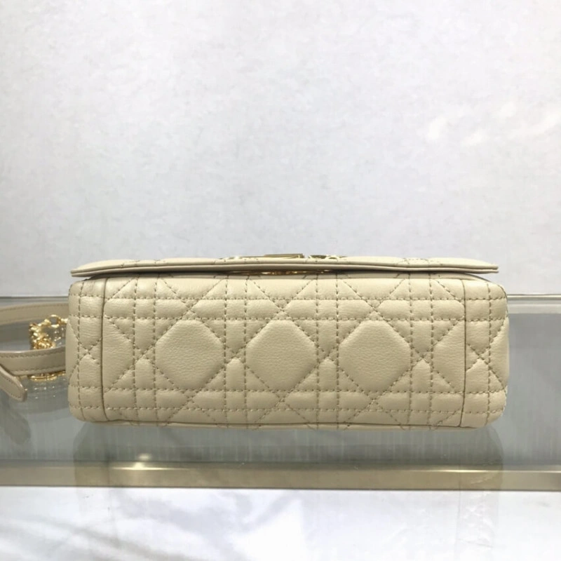 The new Di Dior Small Caro Bag Beige Supple Cannage Calfskin - Image 7