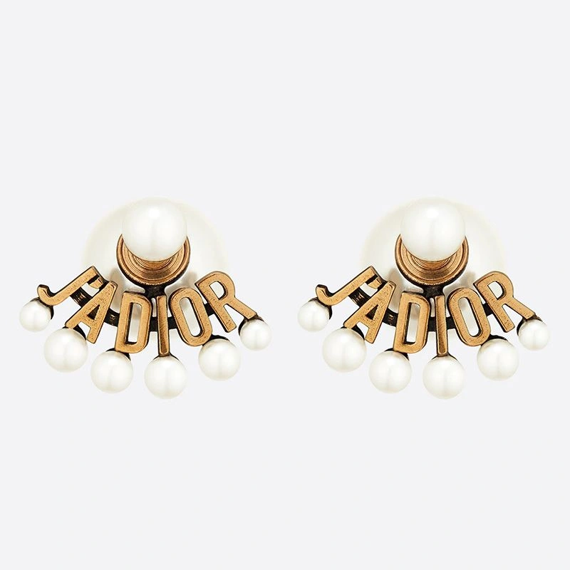 Dior Tribales Earrings J'ADIOR and White Resin Pearls Gold HighQuality 7829 - Image 3