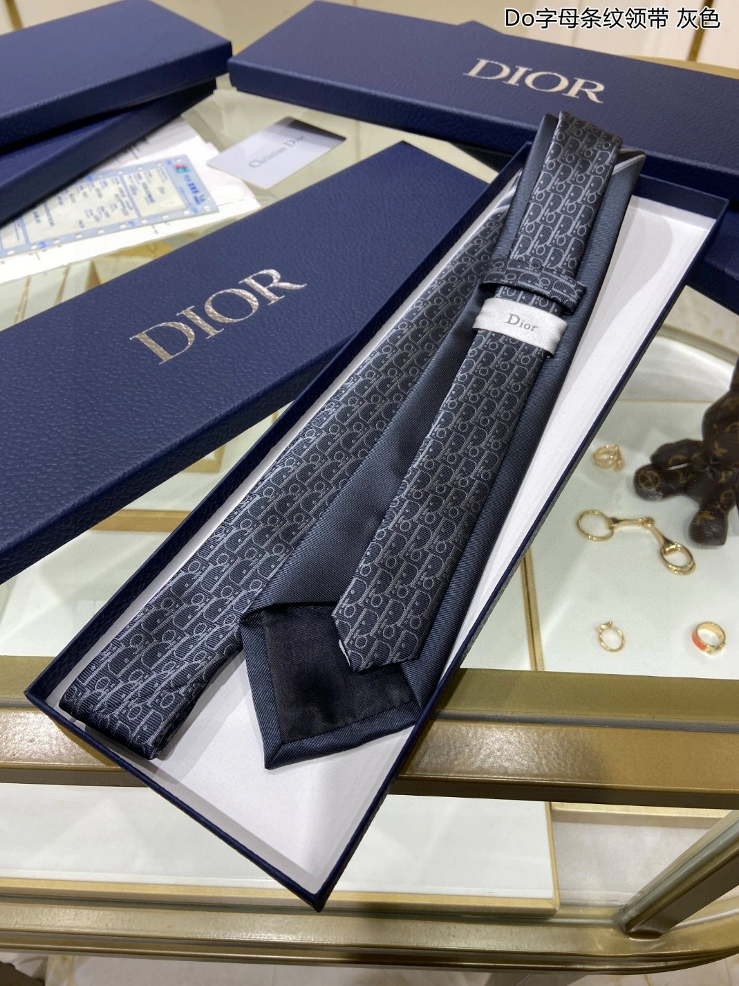 Durable 7763 Christian Dior Necktie For Men - Image 3