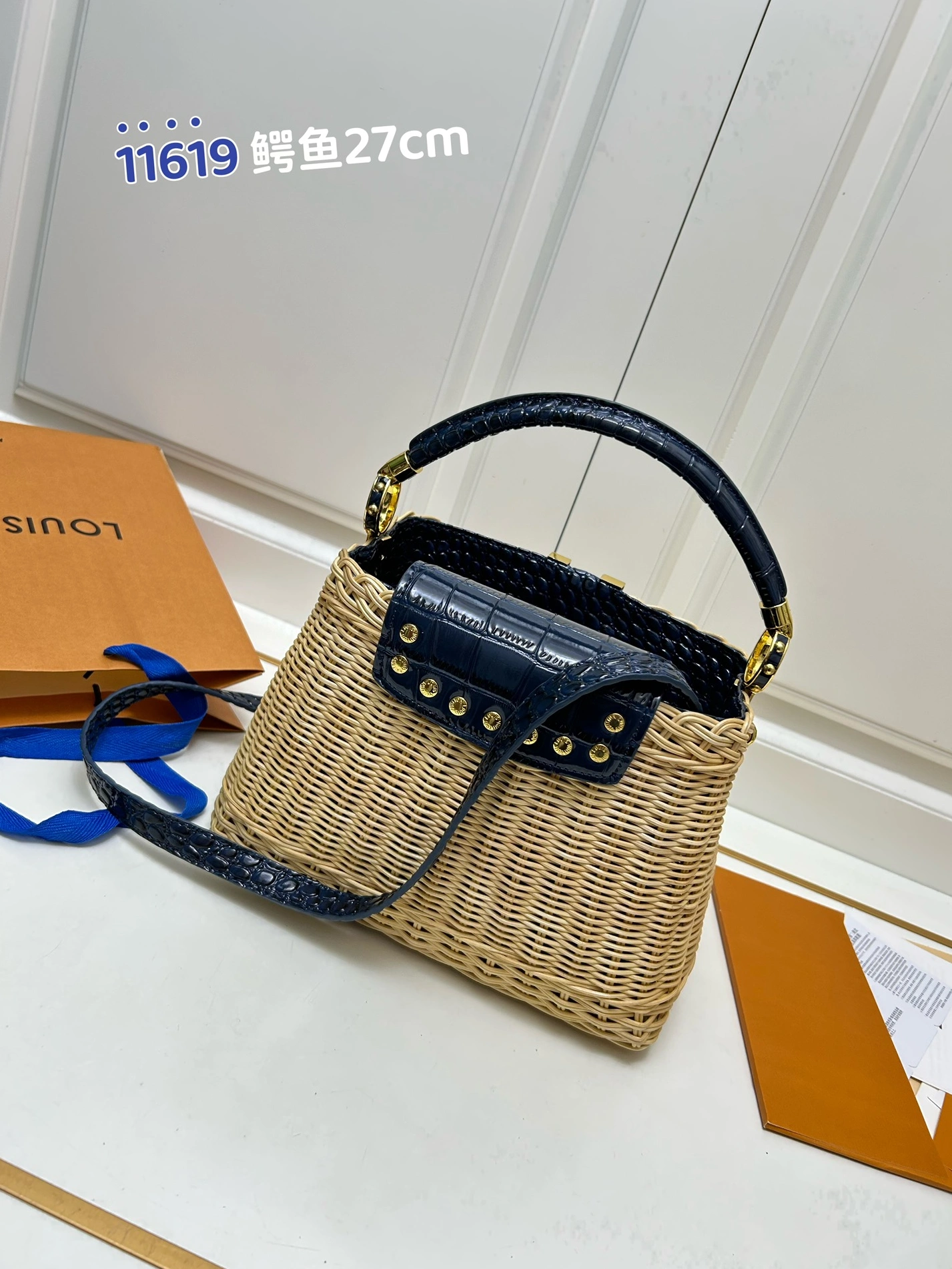 Durable 7794 Louis Vuitton AAA Quality Handbags In Navy For Women