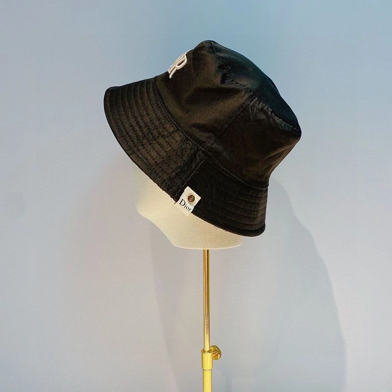 EasyMatch 4157 Dior Reversible Bucket Hat Safety Pin Logo Houndstooth Motif Cotton Black - Image 3