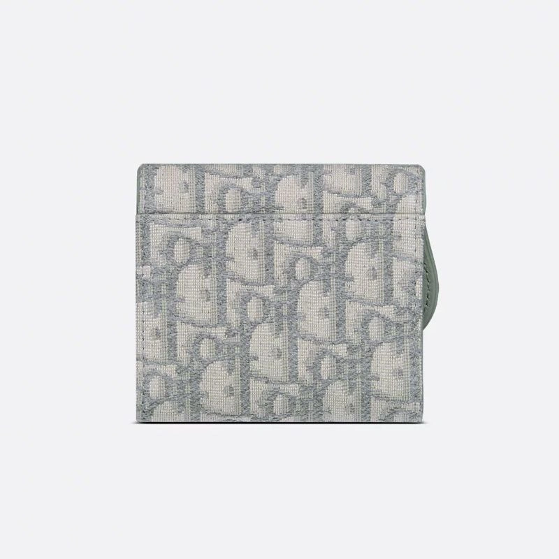 GoodFit 2793 Dior Saddle Lotus Wallet In Oblique Motif Canvas Grey - Image 3