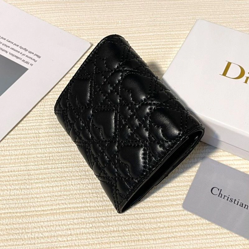 GoodFit 6353 Dior Flap Card Holder Cannage Lambskin Black - Image 3