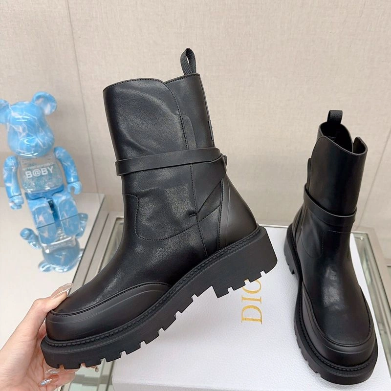 HighQuality 4149 Dior Empreinte Ankle Boots Women Calfskin Black - Image 3