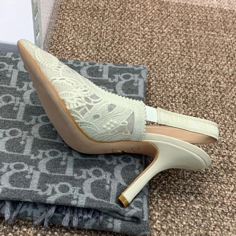 J'Adior Slingback Pumps Women D-Lace Butterfly Motif Macrame White HighQuality 1604 - Image 3