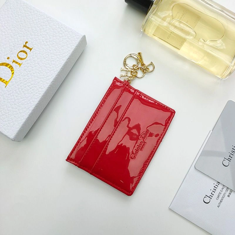 Lady Dior Card Holder Patent Cannage Calfskin Red Comfortable 1824 - Image 3