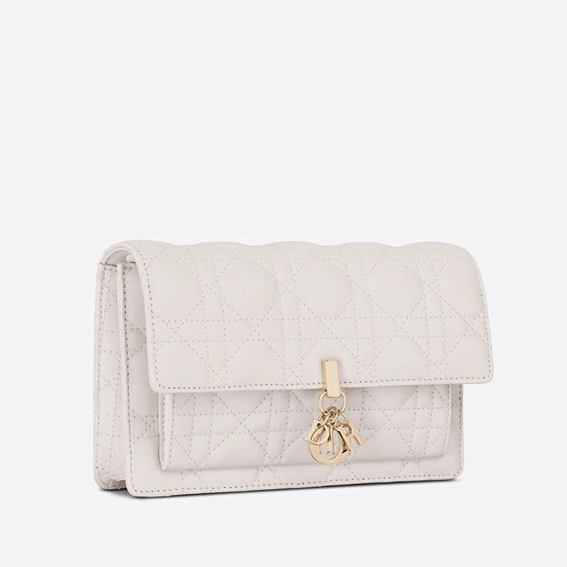 Lady Dior Chain Pouch Cannage Lambskin White HighQuality 4303 - Image 3