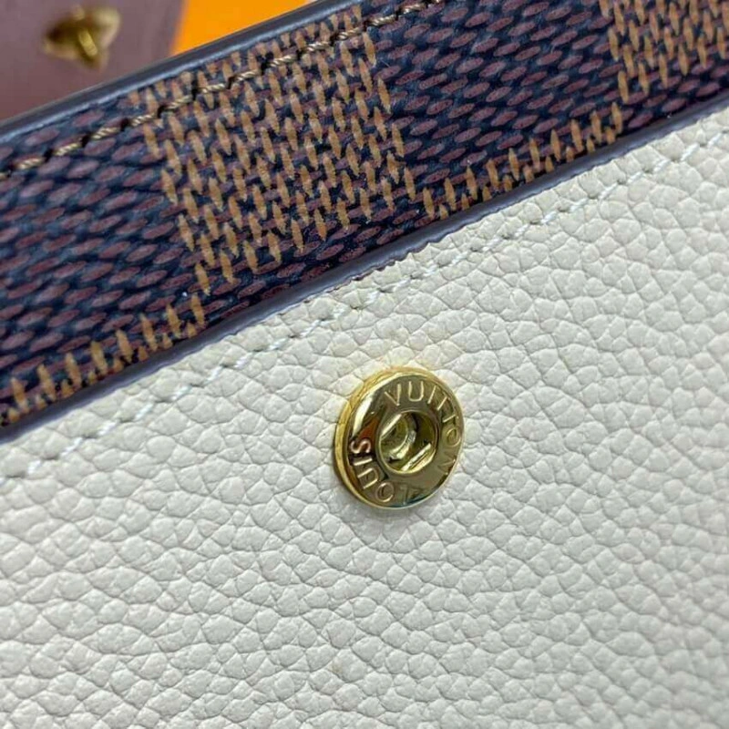 Cowhidele Louis Vuitton Damier Ebene Juliette Wallet Creme - Image 9