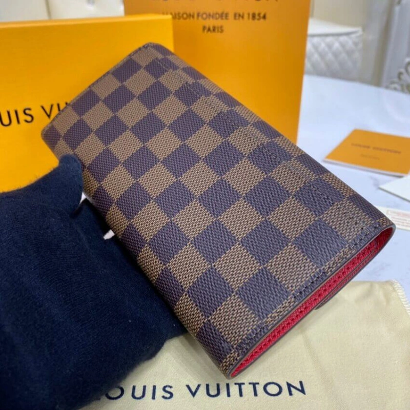 16 card s Louis Vuitton Damier Ebene Sarah Wallet Red - Image 3
