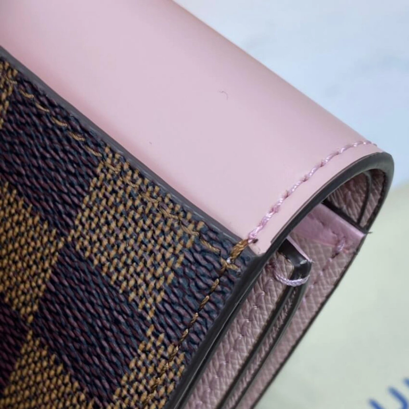 Zipped co Louis Vuitton Damier Ebene Zoe Wallet Pink - Image 5