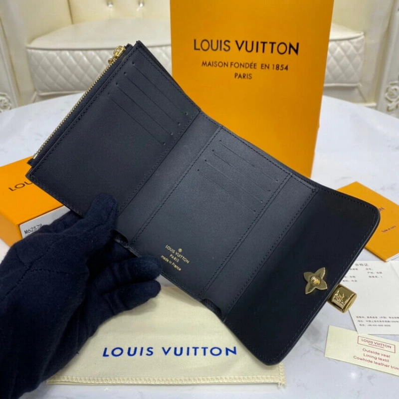 Golden co Louis Vuitton Flower Compact Wallet Black - Image 9