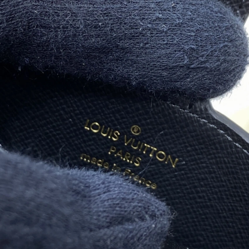 Cowhidele Louis Vuitton Monogram Canvas Card Holder Black - Image 9