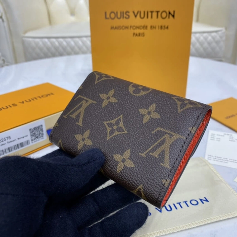 Gusseted Louis Vuitton Monogram Canvas Rosalie Coin Purse Orange - Image 3