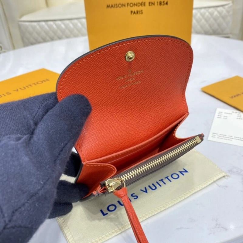 Gusseted Louis Vuitton Monogram Canvas Rosalie Coin Purse Orange - Image 9