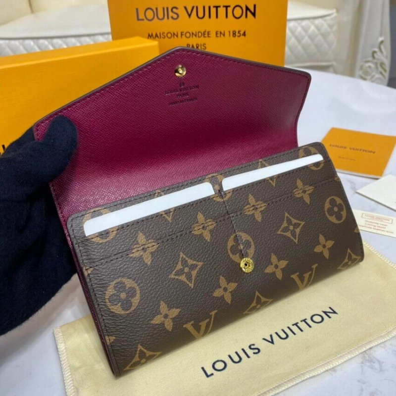Press stu Louis Vuitton Monogram Cavas Sarah Wallet Fuchsia - Image 7