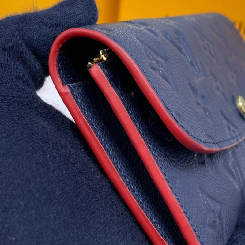Marine Louis Vuitton Monogram Empreinte Emilie Wallet Marine Rouge - Image 6