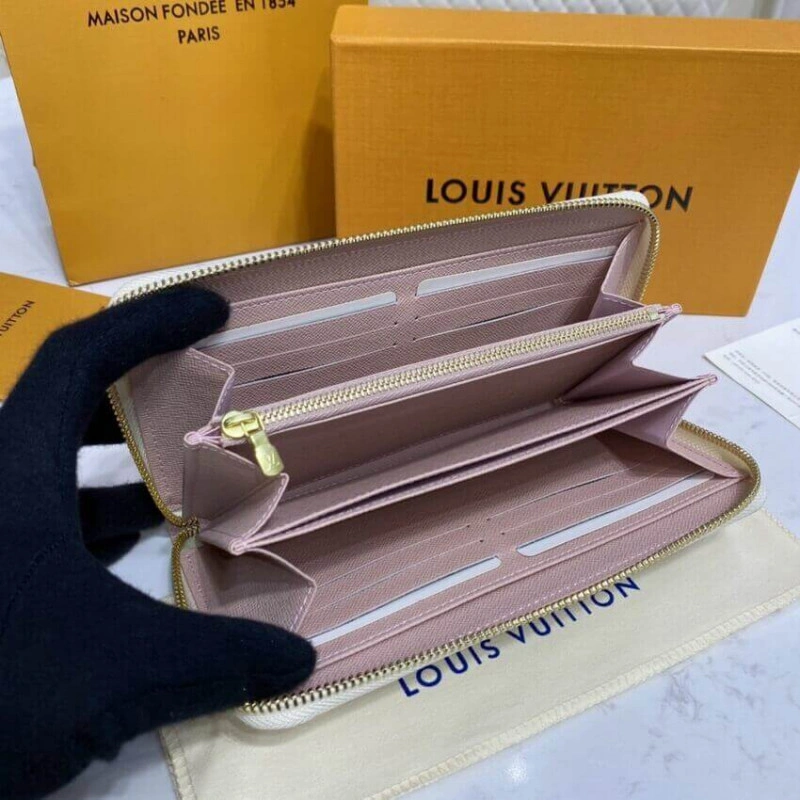 Open comp Louis Vuitton Zippy Wallet Mist Gray - Image 10