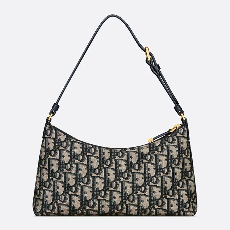 Mini Dior 30 Montaigne Cigale Bag In Oblique Motif Canvas Blue NewStyle 1326 - Image 3