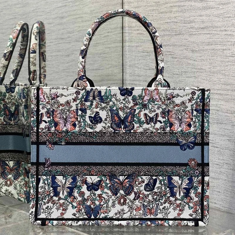 ModernLook 4419 Dior Book Tote In Toile De Jouy Papillon Motif Canvas White - Image 3