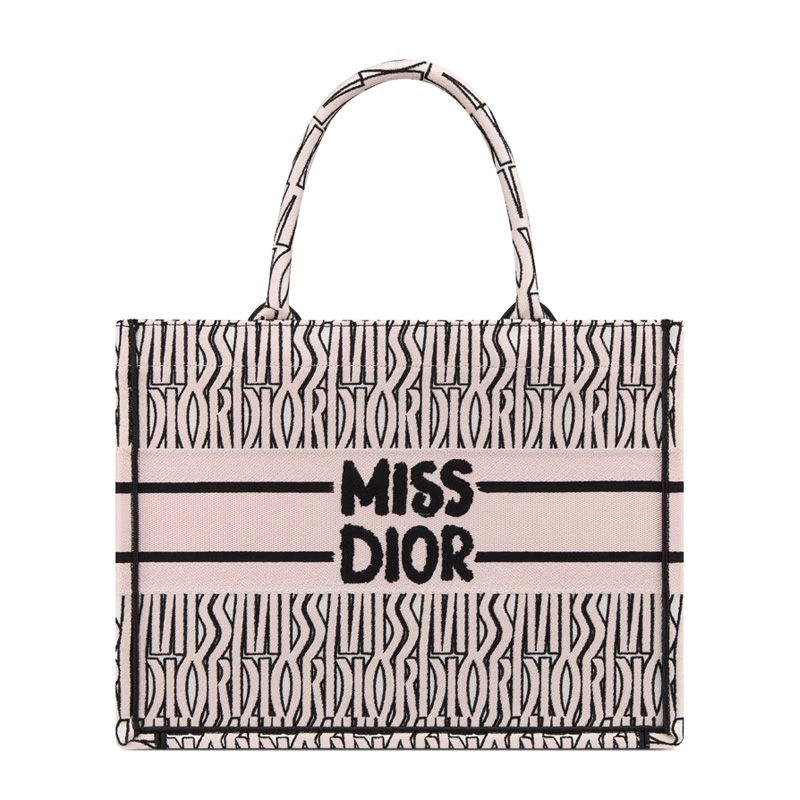 NewStyle 881 Dior Book Tote In Miss Dior Allover Motif Canvas Pink - Image 3