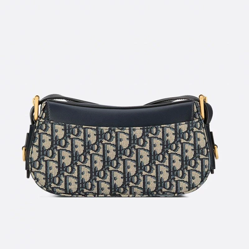 Small Dior Streetchic Bag In Oblique Motif Canvas and Smooth Calfskin Blue Fashionable 8449 - Image 3