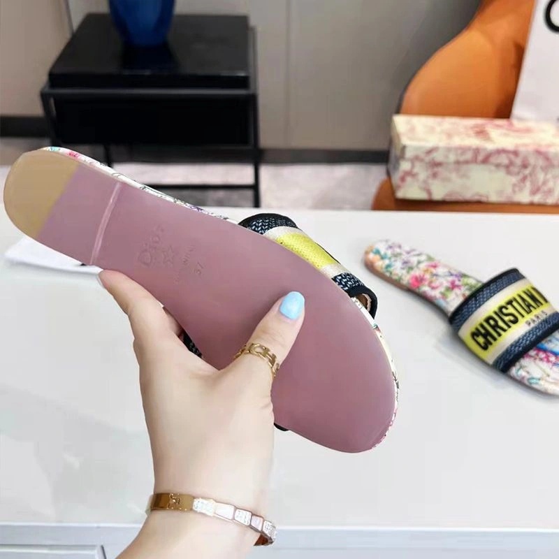 Christian Dior Dway Slides Women D-Constellation Motif Canvas White - Image 3