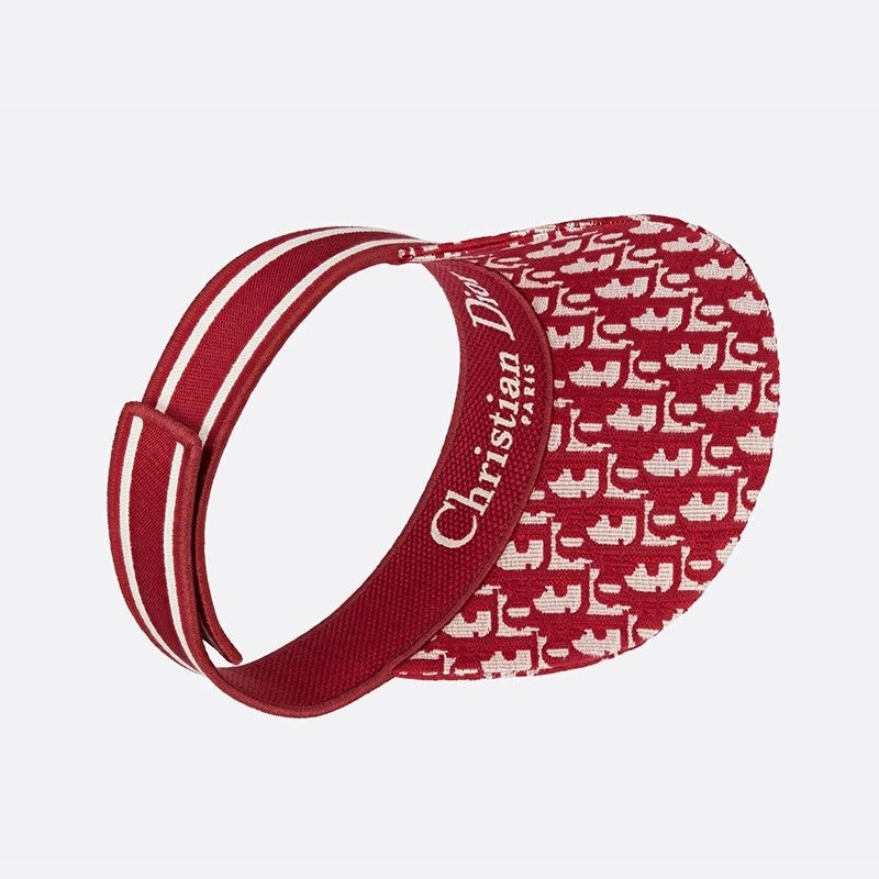Christian Dior Visor D-Oblique Motif Cotton Red - Image 3