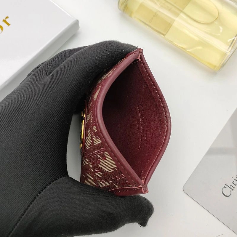 Dior 30 Montaigne Card Holder Oblique Motif Canvas Burgundy - Image 3