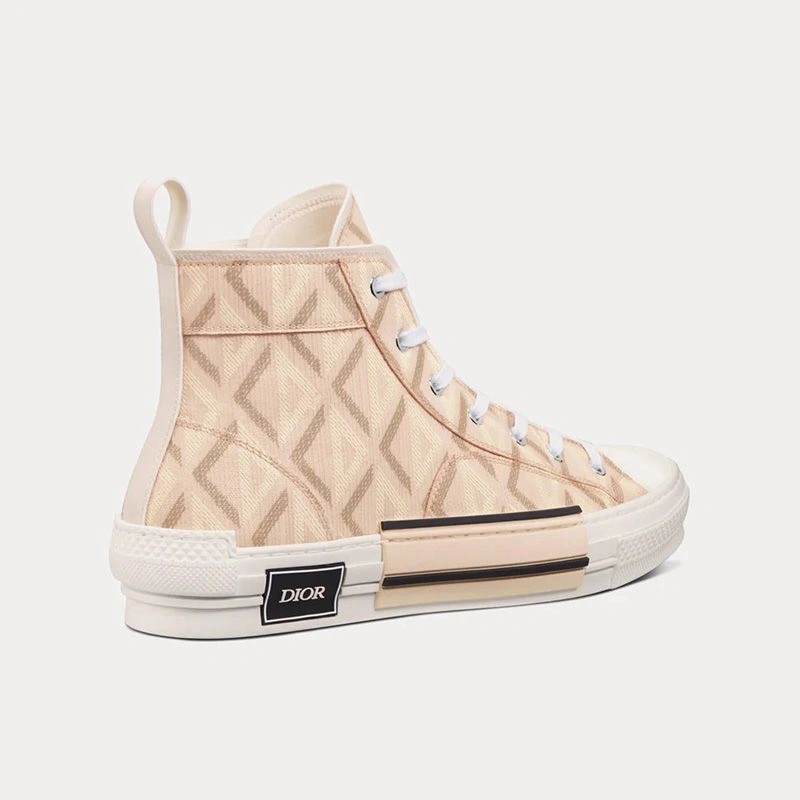Dior B23 High-Top Sneakers Unisex CD Diamond Motif Canvas Brown - Image 3