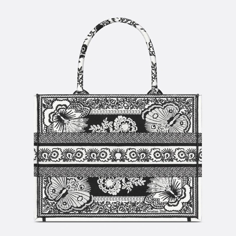 Dior Book Tote Butterfly Bandana Motif Canvas Black - Image 3