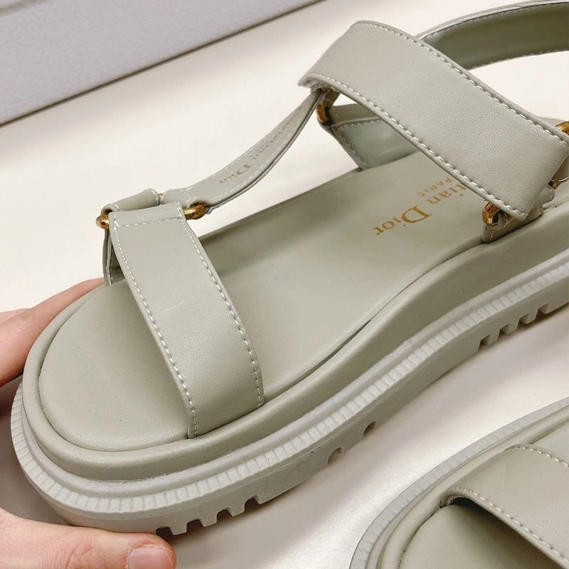 Dior D-Wave Sandals Women Calfskin Grey - Image 3