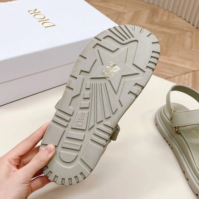 Dior D-Wave Sandals Women Calfskin Grey - Image 4