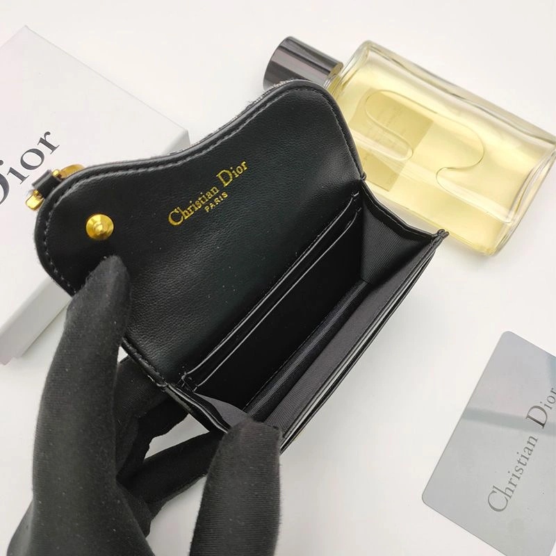 Dior Saddle Flap Card Holder Half Oblique Motif Canvas Black - Image 4