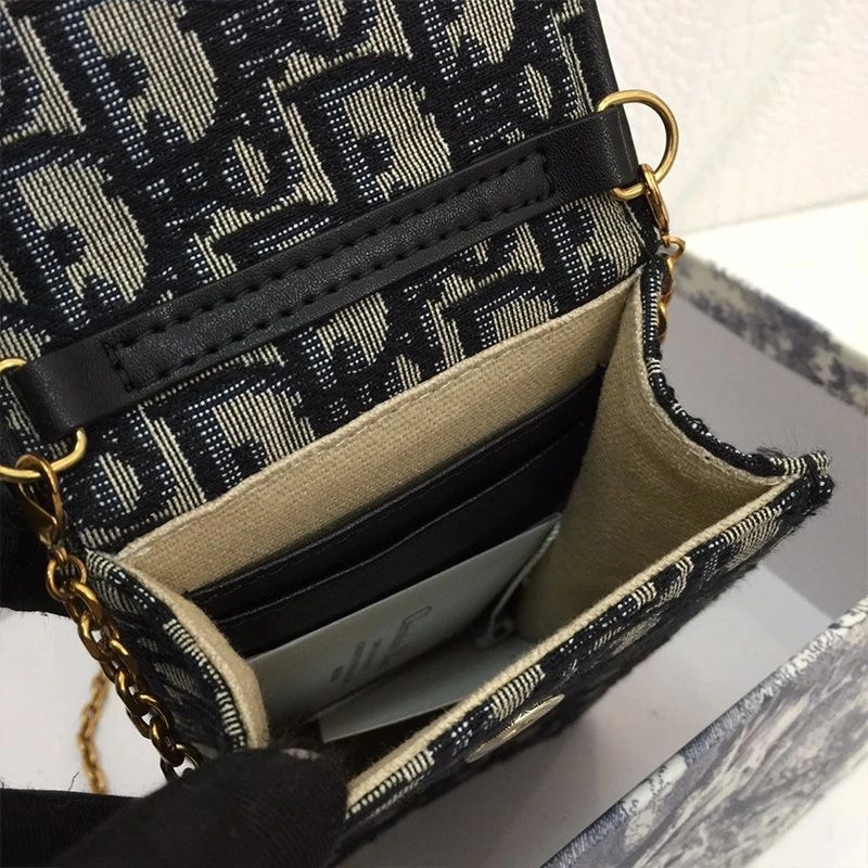 Dior Saddle Vertical Pouch Oblique Motif Canvas Black - Image 4