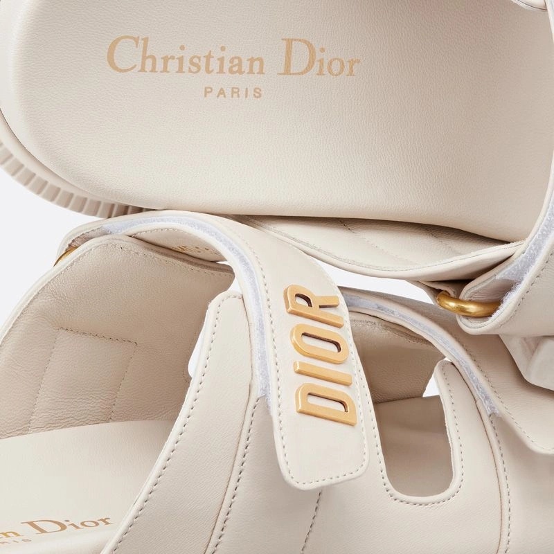 DiorAct Slides Women Calfskin White - Image 4