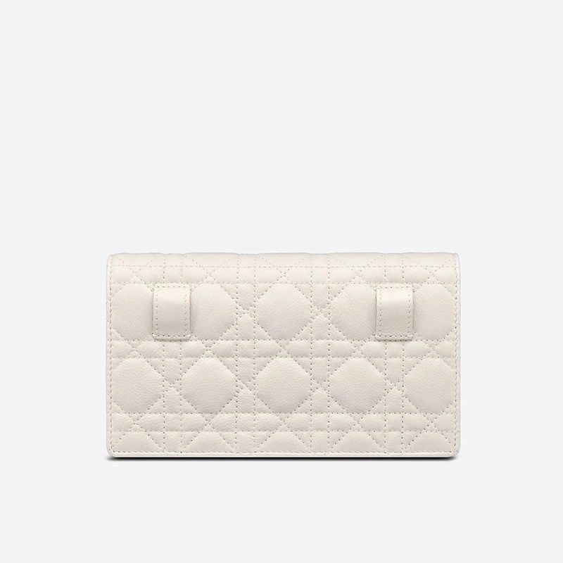 Dior Caro Belt Pouch with Chain Cannage Calfskin White - Image 3