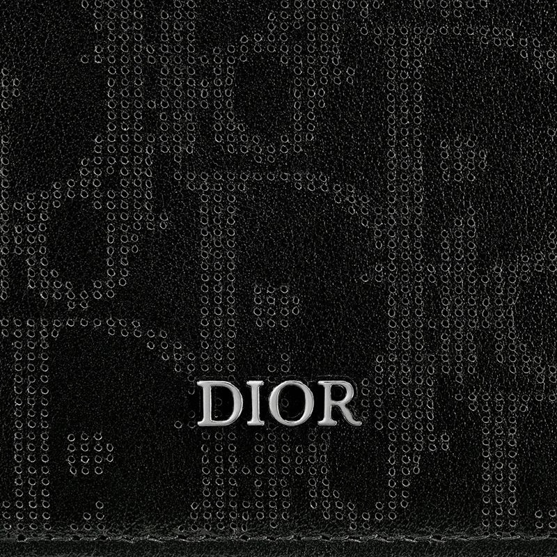 Large Dior Vertical Wallet Oblique Galaxy Leather Black - Image 5