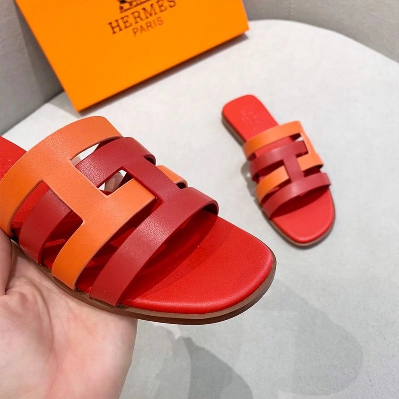 Hermes Amore Slides Women Calfskin In Red - Image 3
